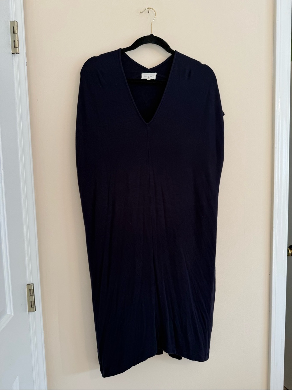 Lou & Grey V-Neck Sleeveless Tunic Midi Dress Navy Womens Large
